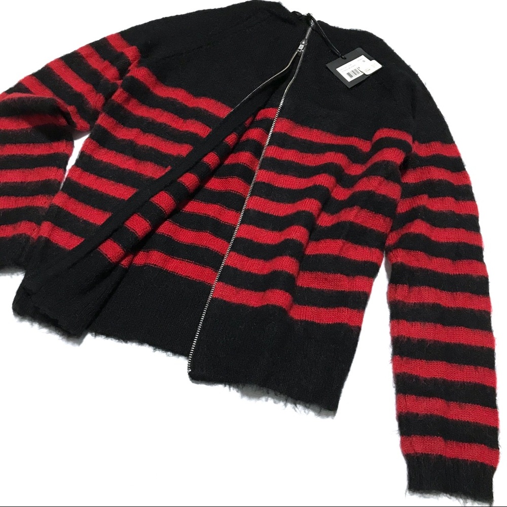 The Kooples Black and Red Striped Sweater